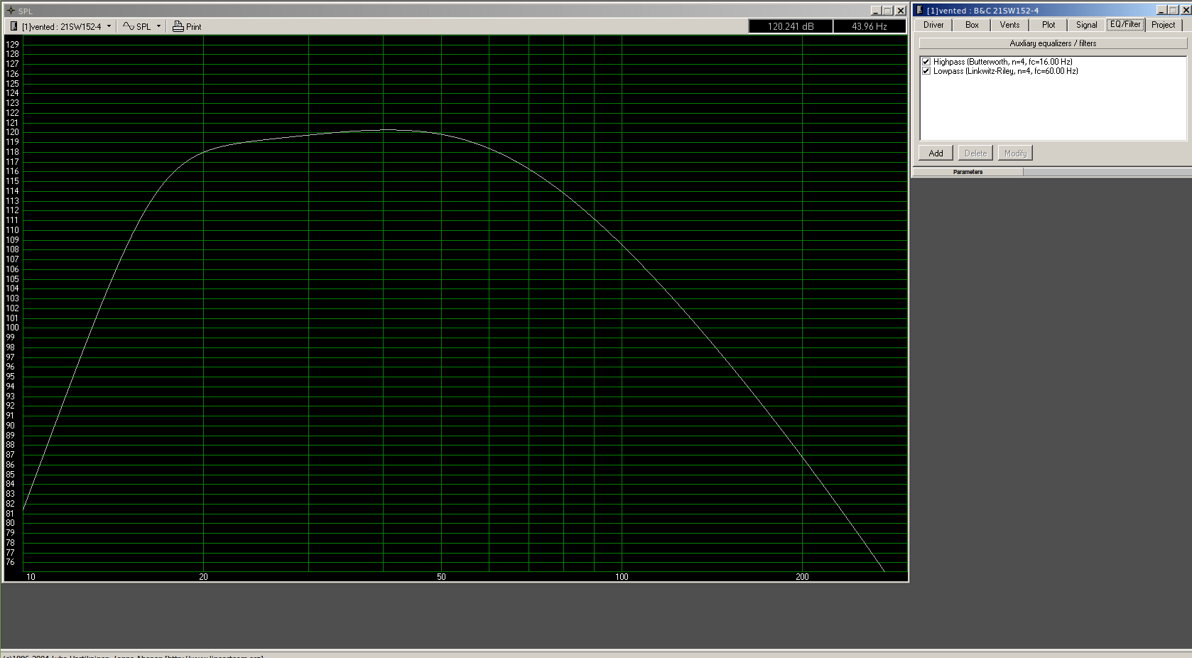 21%22 Ported Subwoofer Response WinISD.png