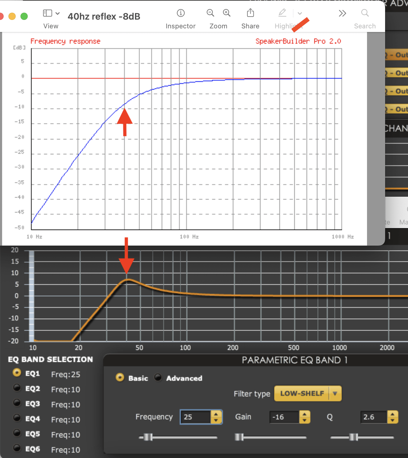 40Hz -8dB reflex box shelf filter 40Hz+8dB DSP.png