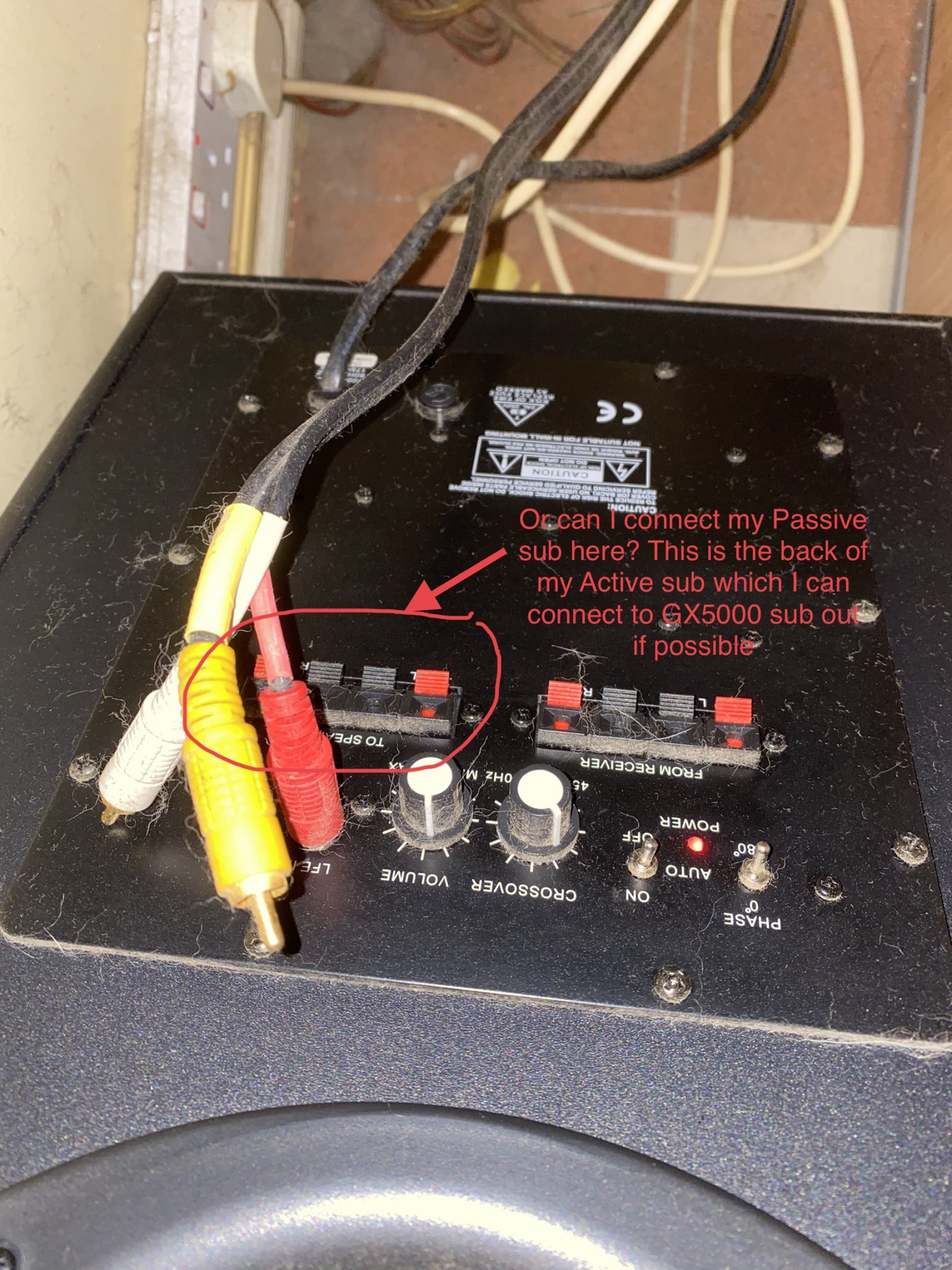 Passive subwoofer wiring sale