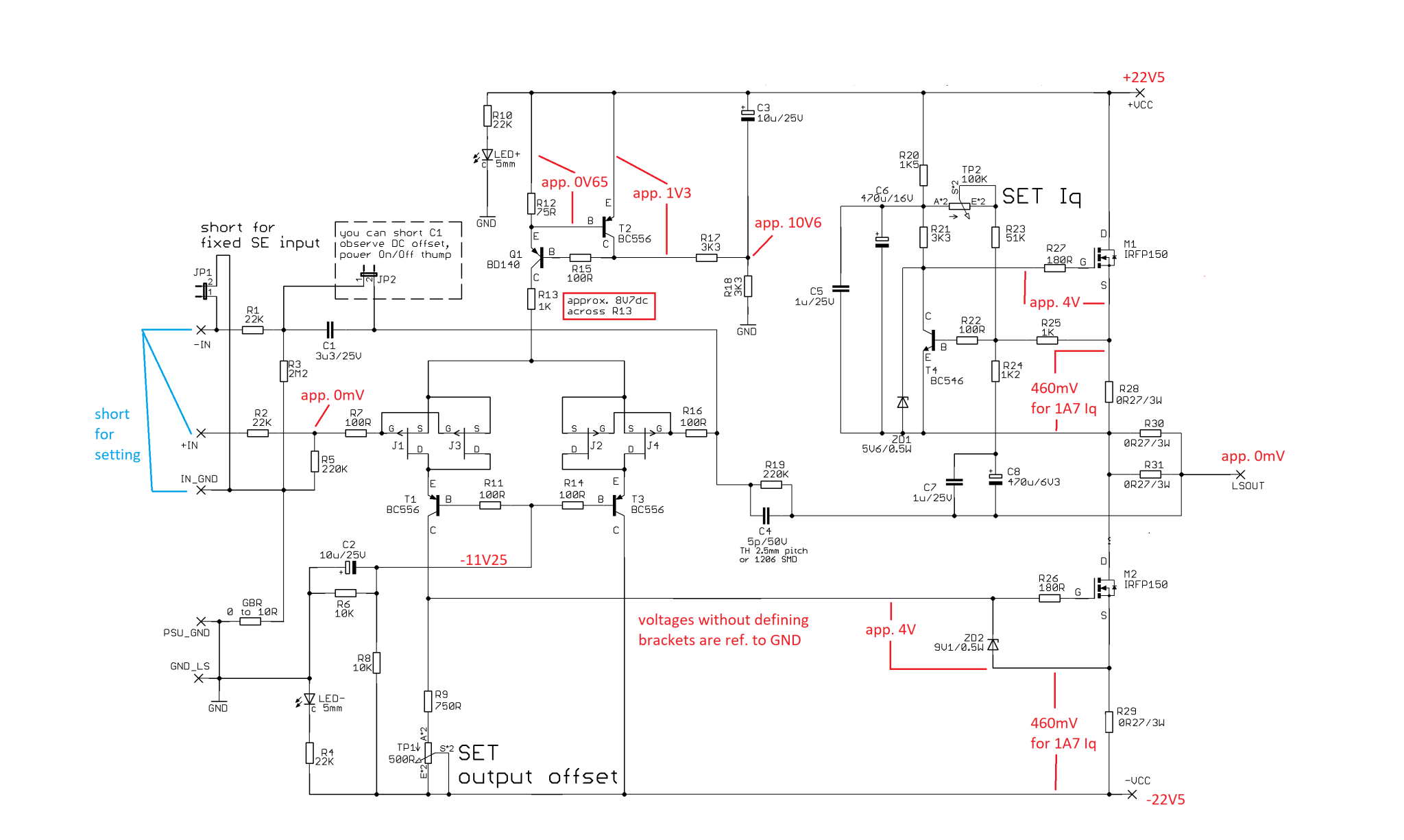 Aleph J for DiyA V.4 UNI schematic wth voltages.png
