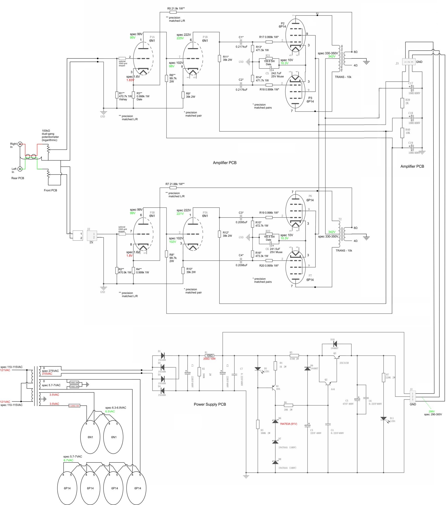 amplifier schematic wo magic eye - actual values.jpg