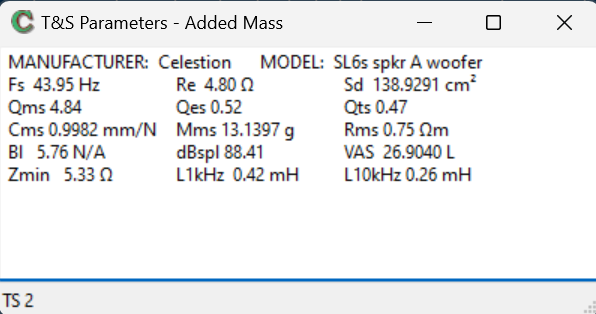 Celestion SL6s spkrA TS parameters 1 volt.png
