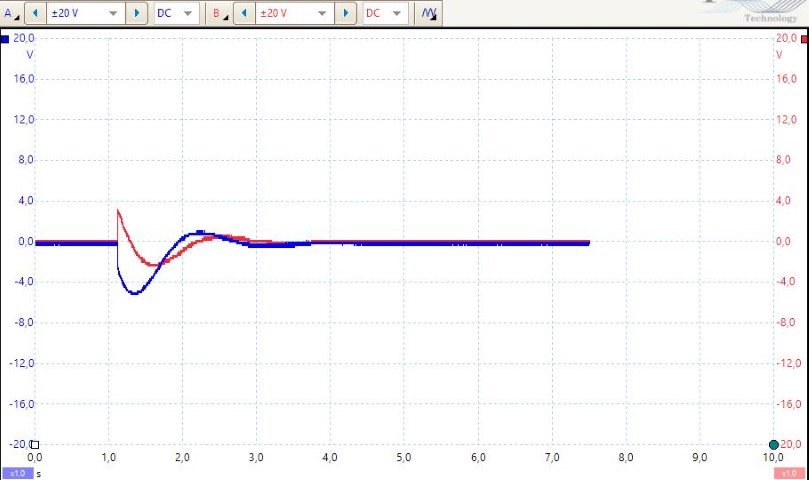 Delta 290 07 Q1-Q101 source (SPK out) PWR AMP IN grounded powerup.jpg