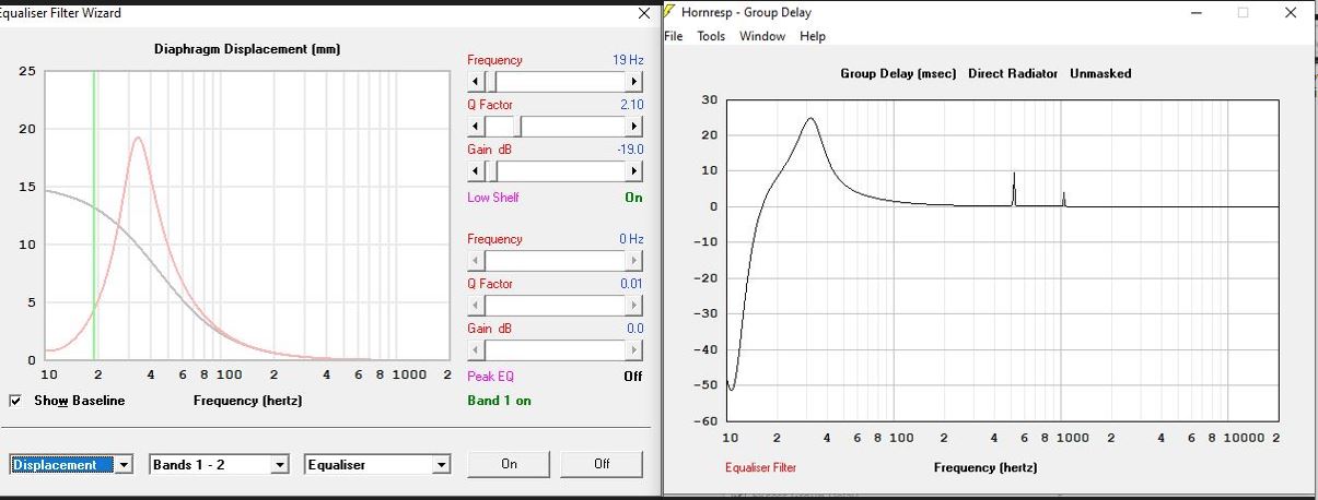 diy sealed 30 Hz excursion and GD.JPG