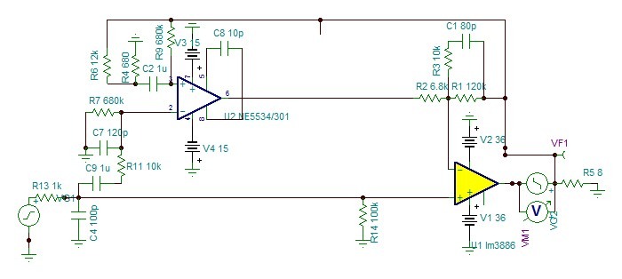 LM3886 ERROR CORRECTOR NE5534-1.JPG