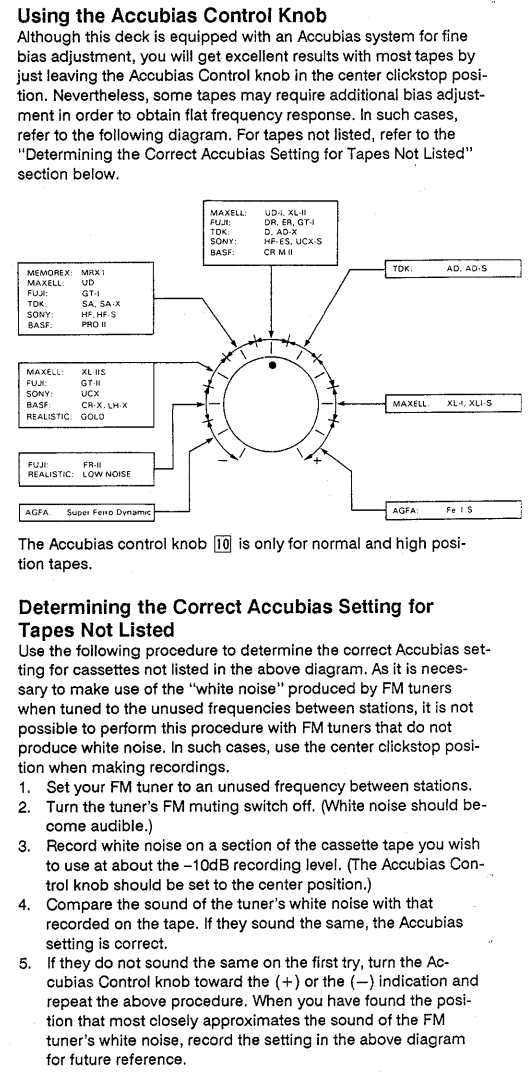 Onkyo TA-2600 bias knob instructions.png