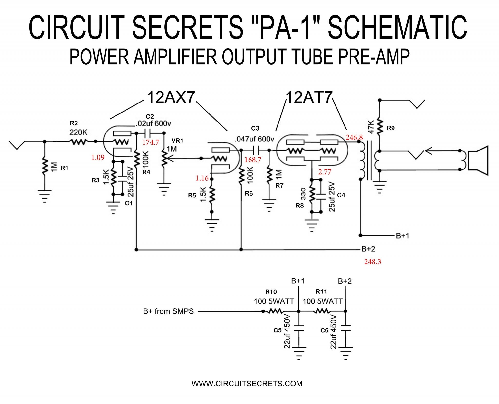 PA1 Mic Preamp Schematic with Voltages.jpg