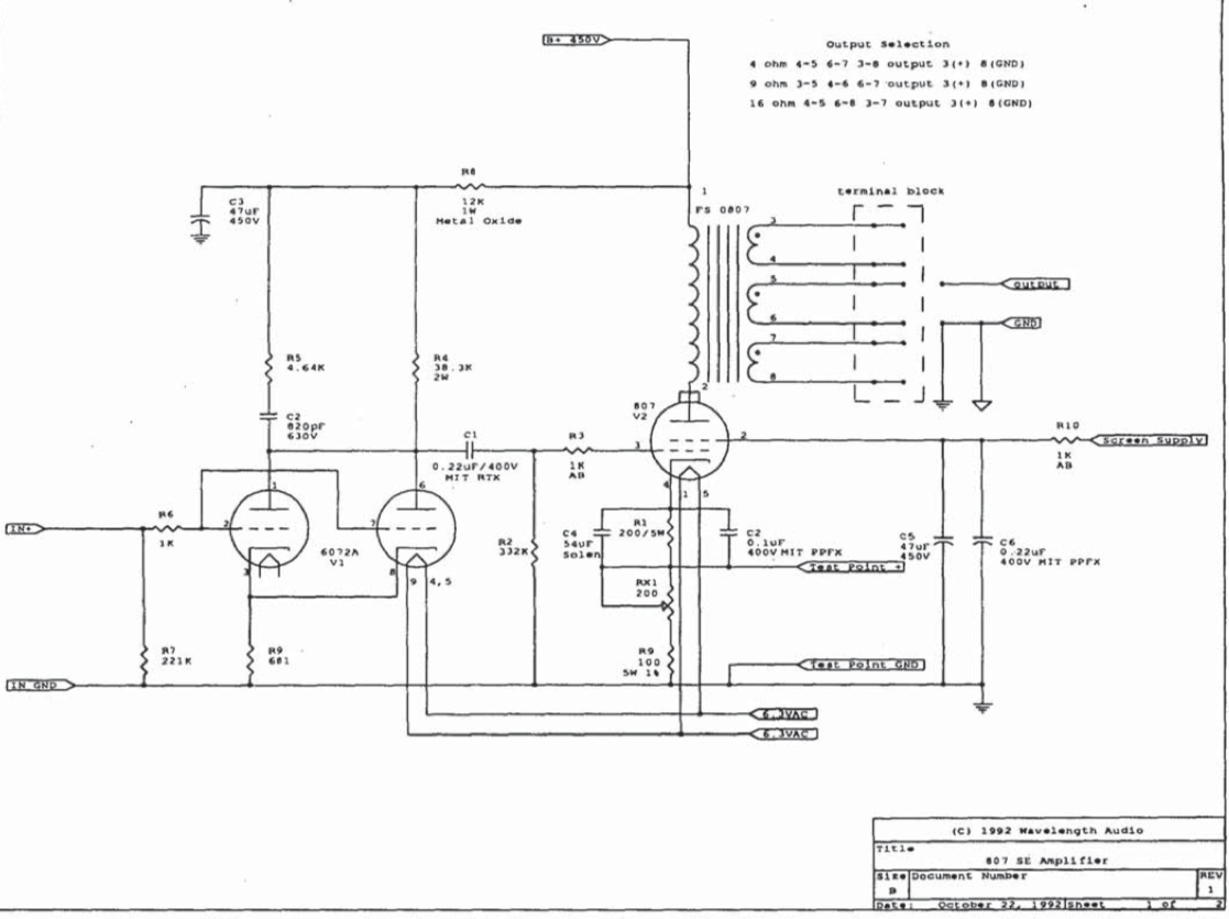 Pentode mode 807 SE amplifier Sound Practics 1992 .png