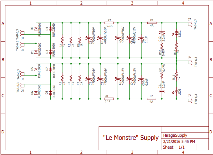 Hiraga "Le Monstre" enhanced 8W Power supply 15W 
