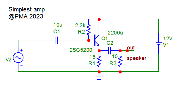 Simple amplifier circuit Circuit Diagram