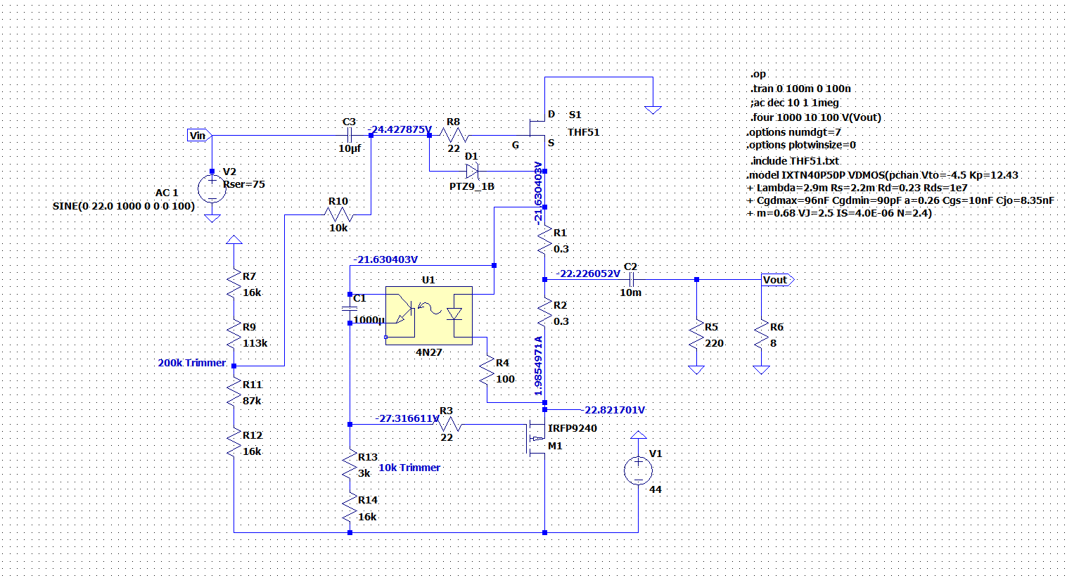 THF-51S Mu Follower Follower 44V PS LTSpice Sim 22W.png