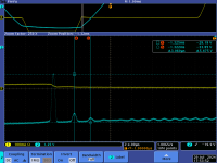 120Vin 33.8V at 0.5A reverse recovery with spike magnitude and ring freq on MB256 bridge.png