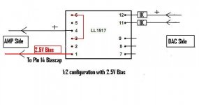 LL1517 1 to 2 with bias connection to Tripath.JPG