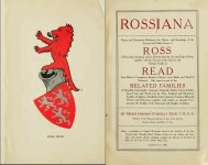 Inside Cover Page and Coat of Arms - Rossiana - Descendants of the Earls of Ross in Scotland.jpg