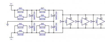 20171020 Op amp array supply rails RCRC filter.png