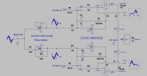 Class AB using two Triolde Precision Rectifiers.png