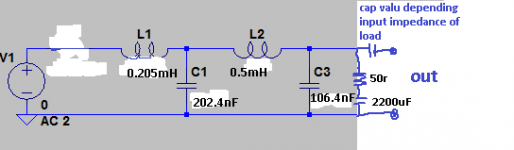 50 ohm characteristic impedance 4th order low pass filter.png