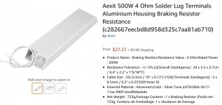 5000W 1ohm aluminium shell braking resistor resistance Dummy Load for Audio 