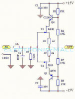 2SK246 2SJ103 C2240 A970 JFET Input Cascoded Buffer Preamp Schematic.png