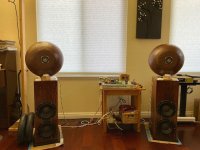 Speakers with Fostex FF85wk in spheres.jpg Speakers with Fostex FF85wk in spheres.jpg