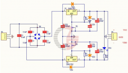 LM317 LM337 Adjustable Filtering Power Supply Schematic.png