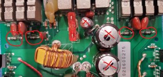 Burned Resistors and bad caps.jpg