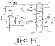 200W-2SC5200  2sA1943 power-Amplifier-Circuit-Schematic.png