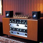 DALL·E 2022-09-04 21.49.41 - full view of a large vintage tube amplifier with multiple tubes a...png